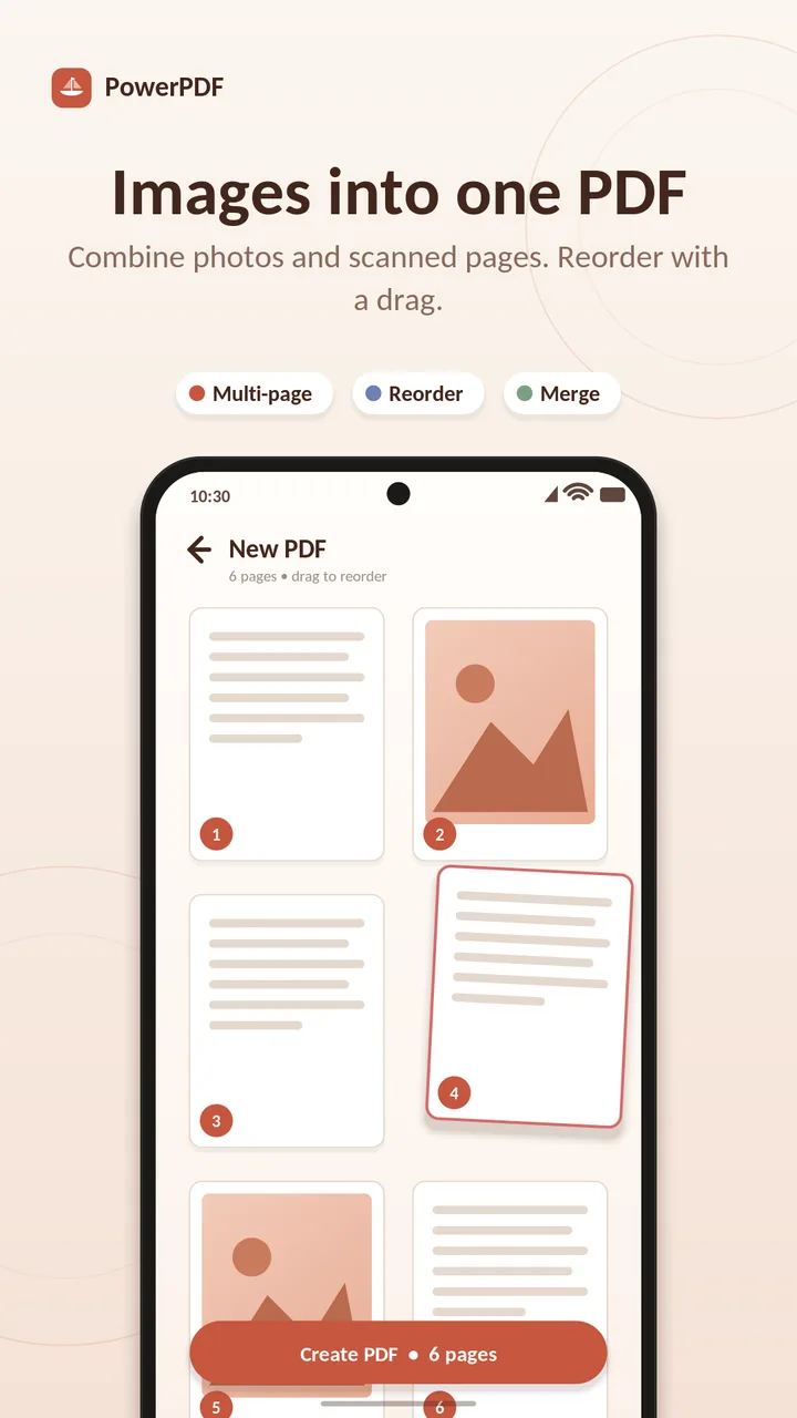 Converting gallery images into a PDF file in Power PDF