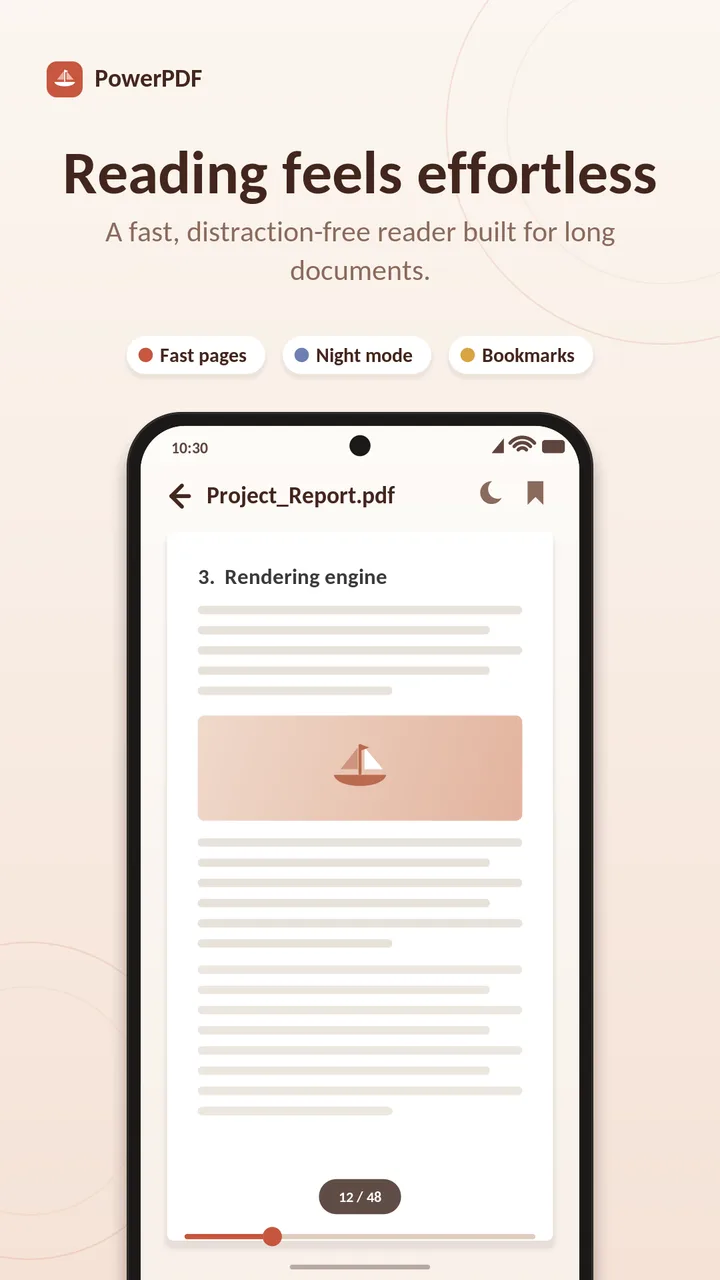 Clean, distraction-free PDF reader in Power PDF